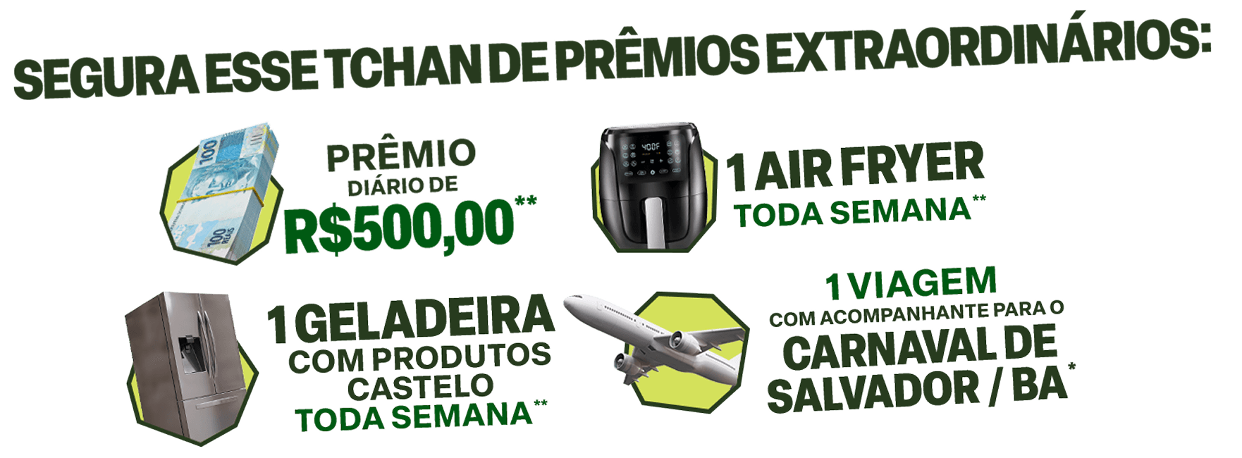Segura esse Tchan de prêmios extraordinários